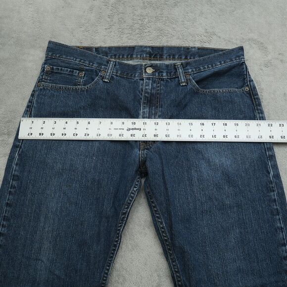 Levi's 514 Jeans Mens Size 38x32 Dark Blue Classic Straight 100% Cotton Denim - Picture 15 of 16